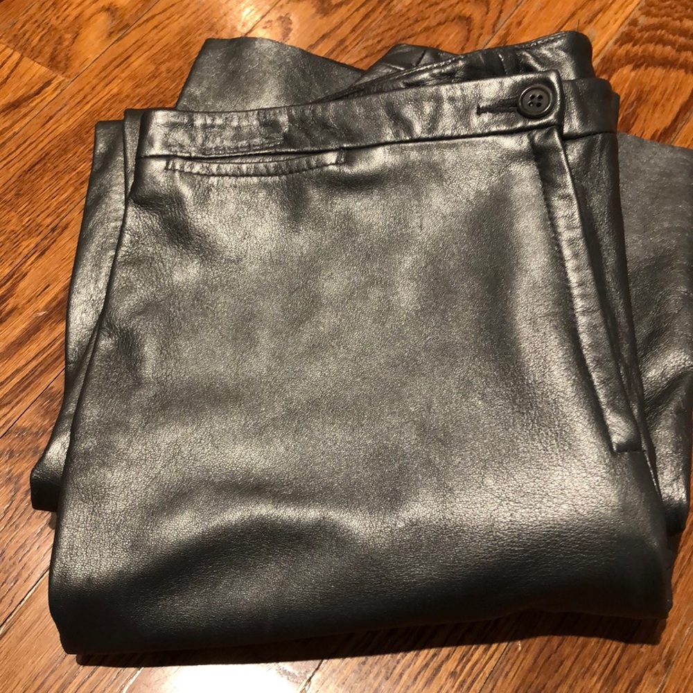 Leather pants silver